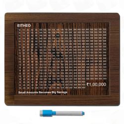 Money Saving Box for Kids and Adults | Wooden Money Bank with Lock | Big Size Piggy Bank 2 Lakh Target | 1 Lakh Saving Box with Numbers