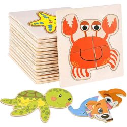 Pack of 2 Wooden Jigsaw Puzzles 6 inches