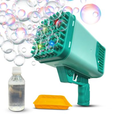 Bazooka Bubble Gun for Kids | 77-Holes | LED Bubble Machine Gun Blaster | | Rechargeable Bubble Gun Machine | Automatic | Unlimited Colorful Bubbles | for Kids, Toddlers & Outdoor Parties