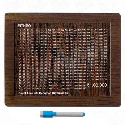 Money Saving Box for Kids and Adults | Wooden Money Bank with Lock | Big Size Piggy Bank 2 Lakh Target | 1 Lakh Saving Box with Numbers